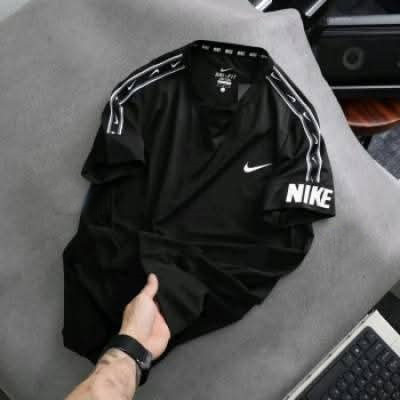 Mash Fabric Jersey T-shirt Sleeve Black