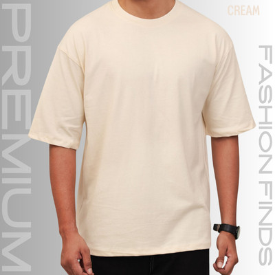 MENS PREMIUM DROP SHOULDER T-SHIRT-[CREAM]