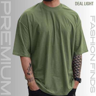 MENS PREMIUM DROP SHOULDER T-SHIRT-[DEAL LIGHT OLIVE]