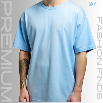 MENS PREMIUM DROP SHOULDER T-SHIRT-[SKY BLUE]