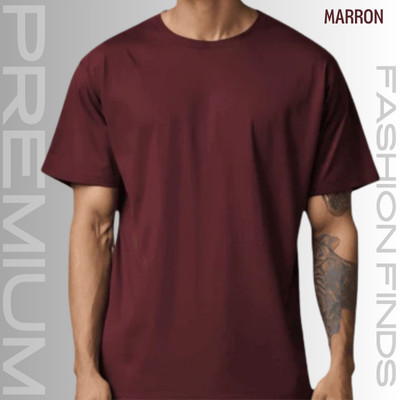 MENS PREMIUM DROP SHOULDER T-SHIRT-[MARRON]