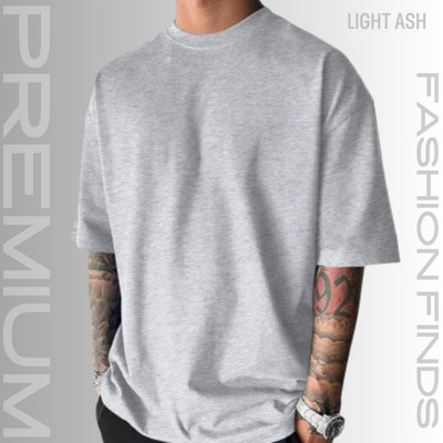 MENS PREMIUM DROP SHOULDER T-SHIRT-[LIGHT ASH]