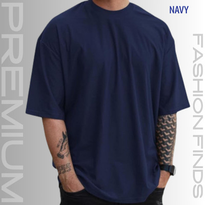 MENS PREMIUM DROP SHOULDER T-SHIRT-[NAVY]
