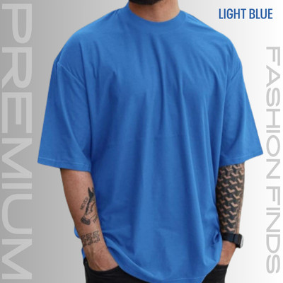 MENS PREMIUM DROP SHOULDER T-SHIRT-[LIGHT BLUE]