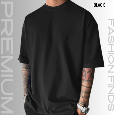 MENS PREMIUM DROP SHOULDER T-SHIRT-[BLACK]