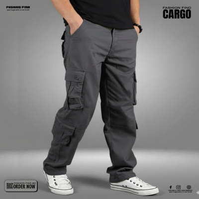 8 Pocket BELT CARGO PANTS ( Deep Ash )