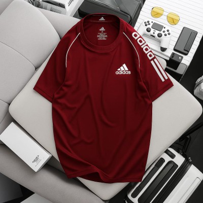 Mash Fabric Jersey T-shirt Adi Piping Maroon