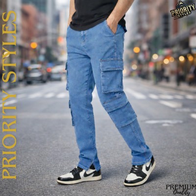 Premium Denim Jeans - 8 Pocket (Stretch) (Light Blue)