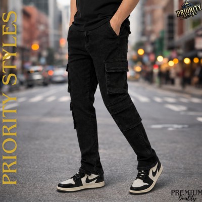 Premium Denim Jeans - 8 Pocket (Stretch) (Black)