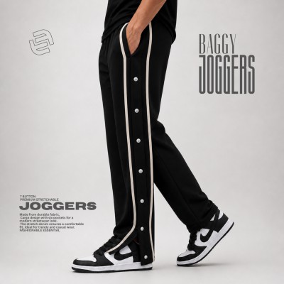 7 Button Trouser - Black