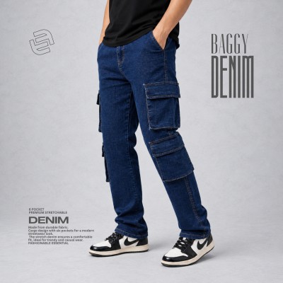 Premium Denim Jeans - 8 Pocket (Stretch) (Deep Blue)