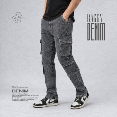 Premium Denim Jeans - 8 Pocket (Stretch) (Acid Wash)