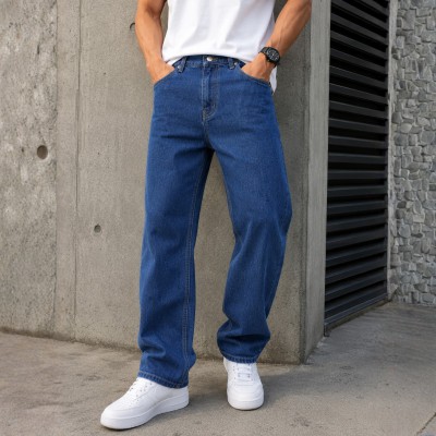 4 POCKET BAGGY DENIM JEANS - [PREMIUM Deep-Blue]