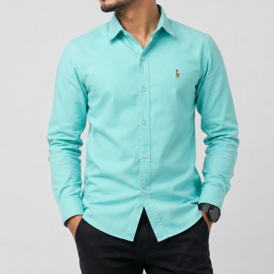 Men's Stylish Solid Shirt - [Color Teal]
