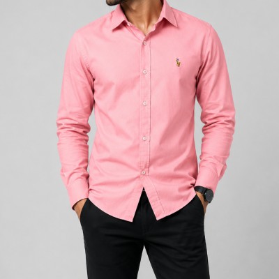 Men's Stylish Solid Shirt - [Color Pink]