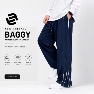 Urban Zip Wide-Leg Track Pant – NAVY